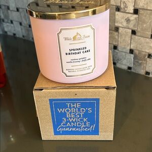 White Barn Pink Candle with Gold Lid